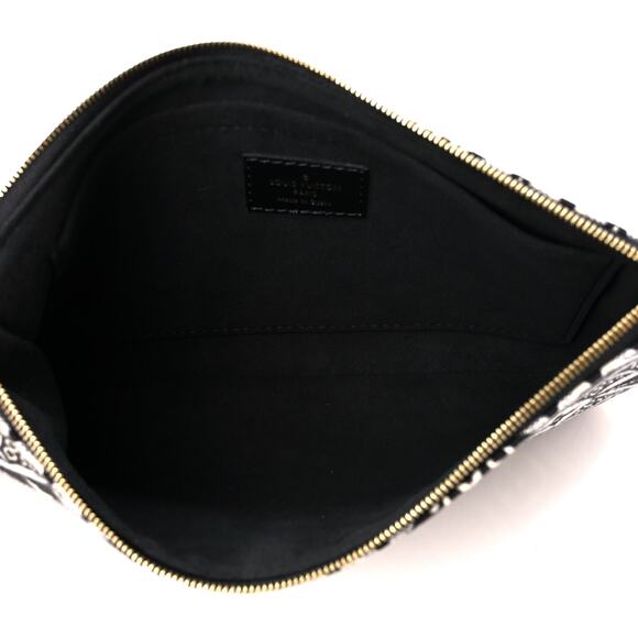 Louis Vuitton Pochette Bag Jacquard Since 1854 Monogram Neverfull clutch B&W LV - Picture 4 of 11
